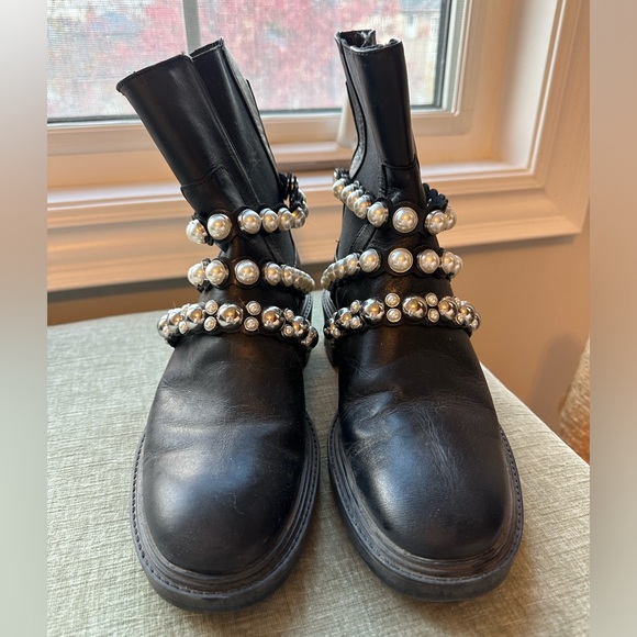 Zara Stud and Pearl Ankle Boots - Picture 4 of 6
